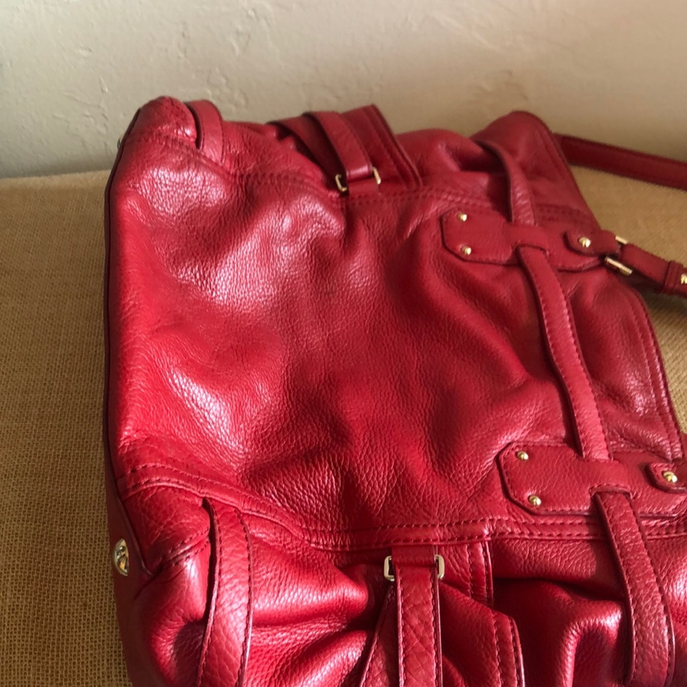 Michael Kors large red leather purse. - Picture 6 of 7